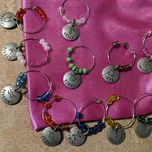 Zodiac wine glass charms